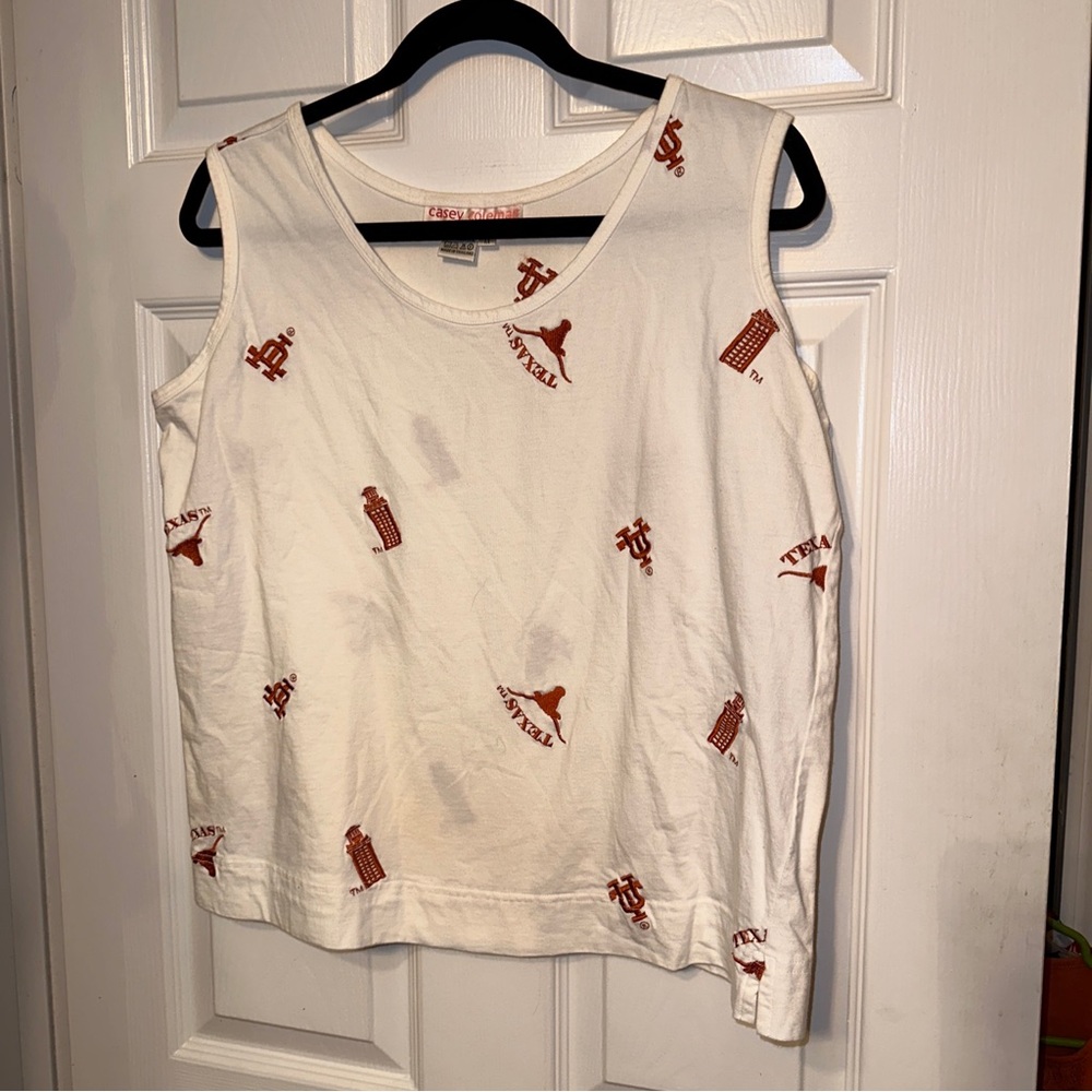 Casey Coleman Womens  Size 1X University Of Texas Knit Tank Top Embroidered Logo